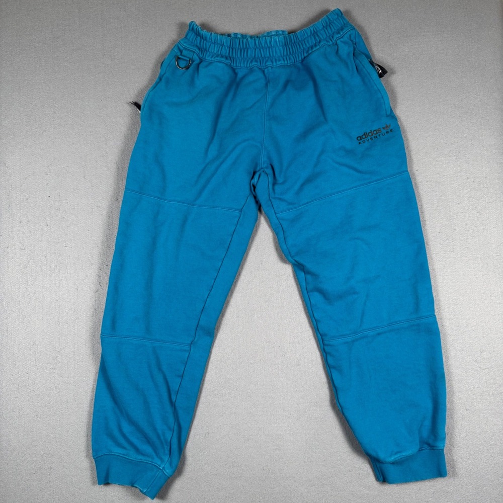 Adidas Adventure Men Small Blue Fleece Joggers Sweatpants Outdoor Gorpcore S